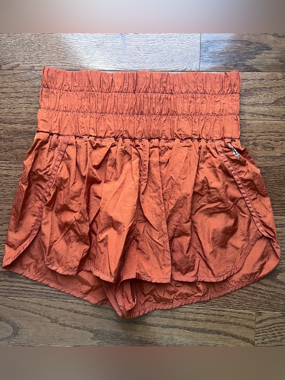 FP Movement by Free People Rust Orange Smocked Waist Shorts - Size Large